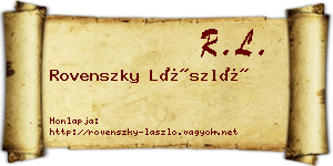 Rovenszky László névjegykártya