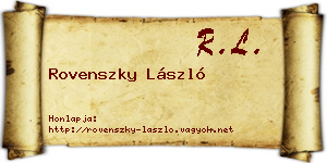Rovenszky László névjegykártya